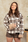 Plaid Jacket with Sherpa Trimmed Sleeves