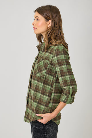 Cactus Plaid Shirt Jacket