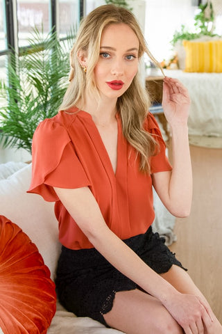 Terra Flutter Sleeve Blouse