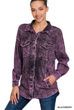 Blackberry colored mineral washed jacket