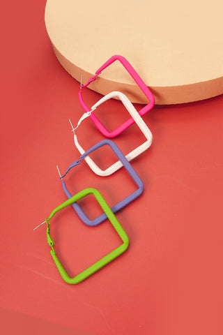 Colored Square Earrings