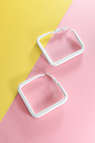 Colored Square Hoop Earrings