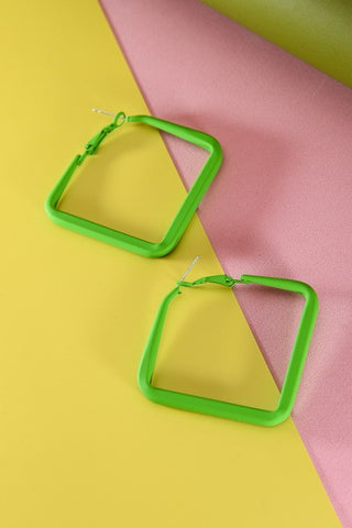 Colored Square Hoop Earrings