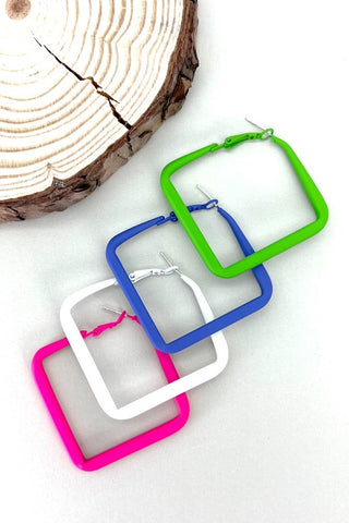 Colored Square Earrings