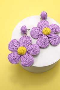 Daisy Drop Earrings Lavender