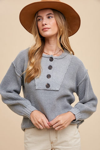 Button up Henley Sweater