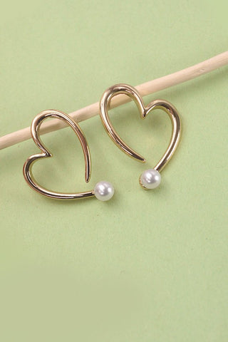 Heart with Pearl Earrings