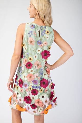 Blooming Radiance Embroidered Dress Back