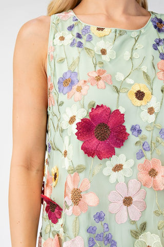 Blooming Radiance Embroidered Dress Details