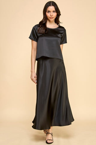Juliette Satin Midi Skirt