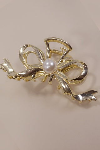 Pearl Bow Claw Clip