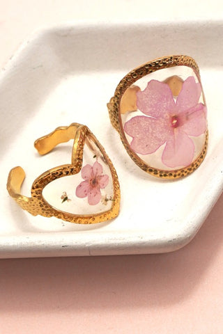 Tarnish Free Floral Rings