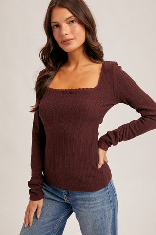 Mocha Lace Top