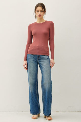 Marsala Muse Ribbed Pullover