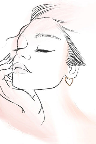 Sweet Curve Heart Earrings