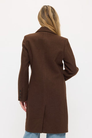 Chocolate Crest Vegan Wool Coat