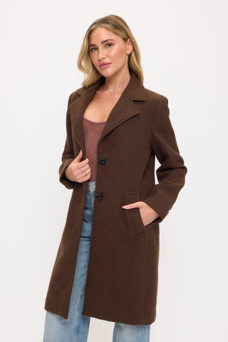 Chocolate Crest Vegan Wool Coat