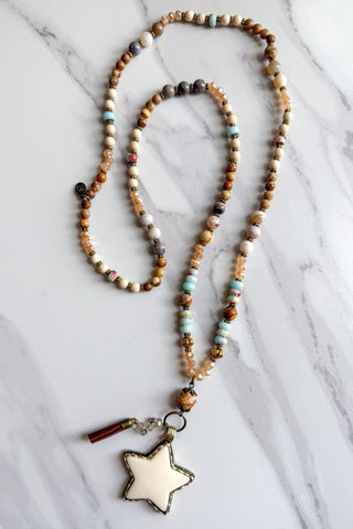 Beaded necklace with a star pendant