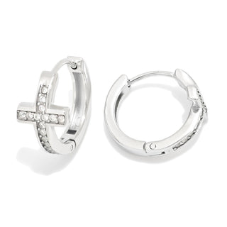 Cross Huggie Earrings