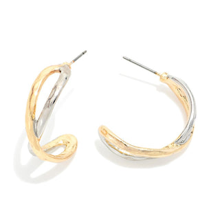 Mixed Metals Hoop Earrings