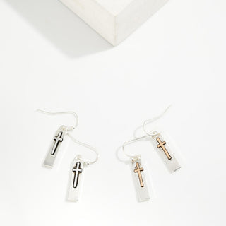 Two pairs of cross earrings