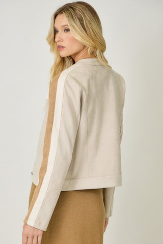 Cityscape Faux Suede Moto Jacket