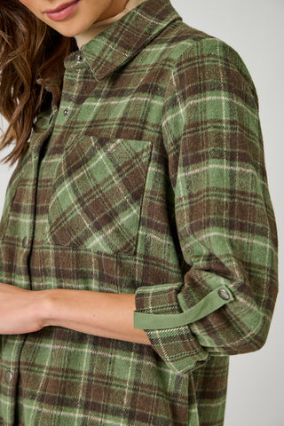 Cactus Plaid Shirt Jacket