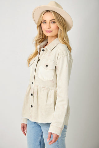 Rosewood Corduroy Peplum Jacket