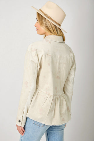 Rosewood Corduroy Peplum Jacket