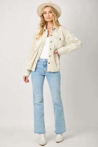Rosewood Corduroy Peplum Jacket