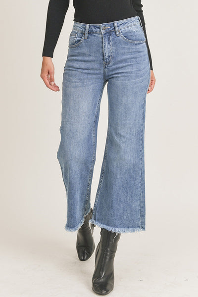 Frayed ankle grazer on sale jeans