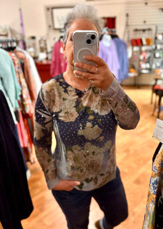 Twilight Bloom Mesh Top
