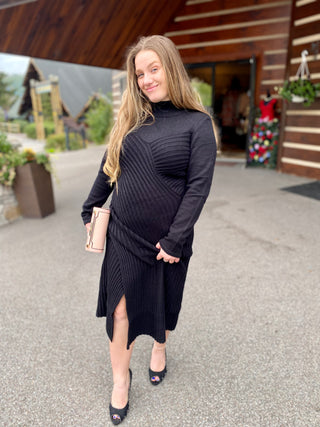 Black sweater dress