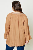 plus sized bell sleeve tunic back
