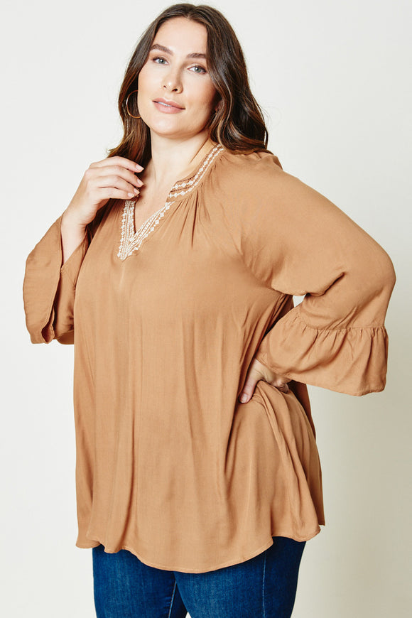Plus sized bell sleeve tunic