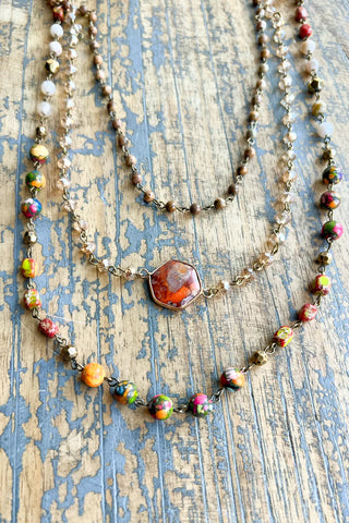 Natural Stone Beaded Necklace