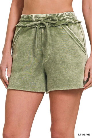 Acid Wash Fleece Shorts