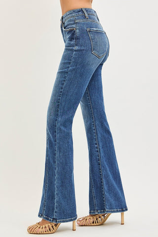 Woman wearing a pair of jeans and heels