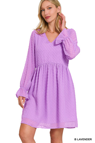 Lilac Swiss Dot Dress