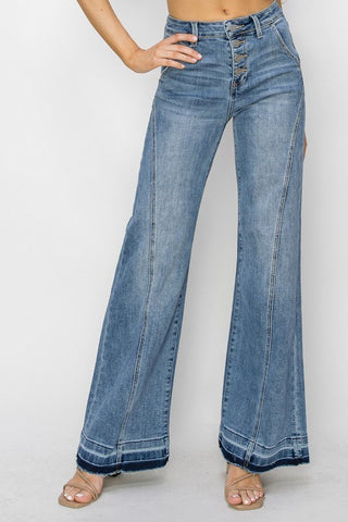 Wide leg straight jeans