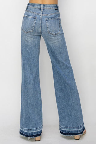 Wide leg straight jeans