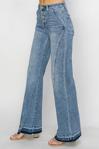 Wide leg straight jeans