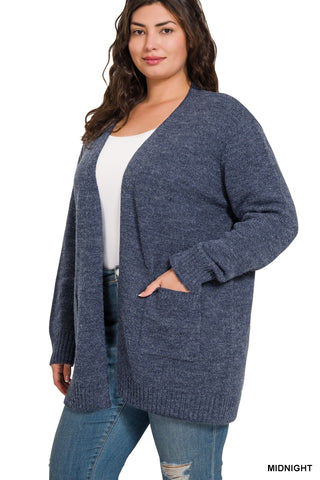 Midnight Cozy Open Front Cardigan