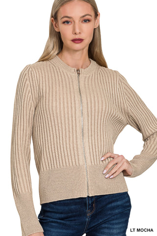 Textured Layers Zip Up