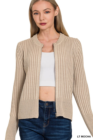 Textured Layers Zip Up