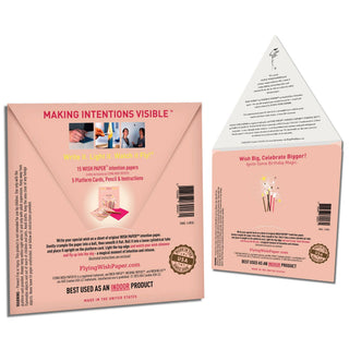 Pink packaging with text and images on a white background
