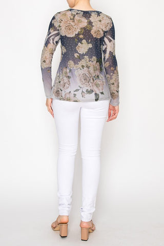 Twilight Bloom Mesh Top