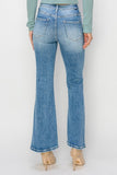high rise ankle flare jeans back