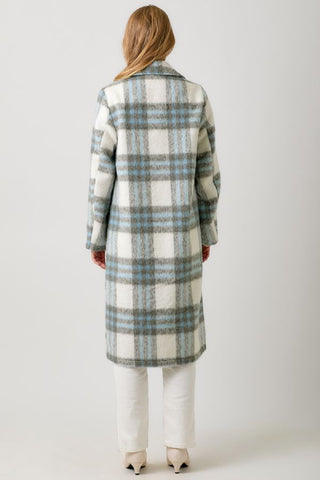 Fuzzy Plaid Coat