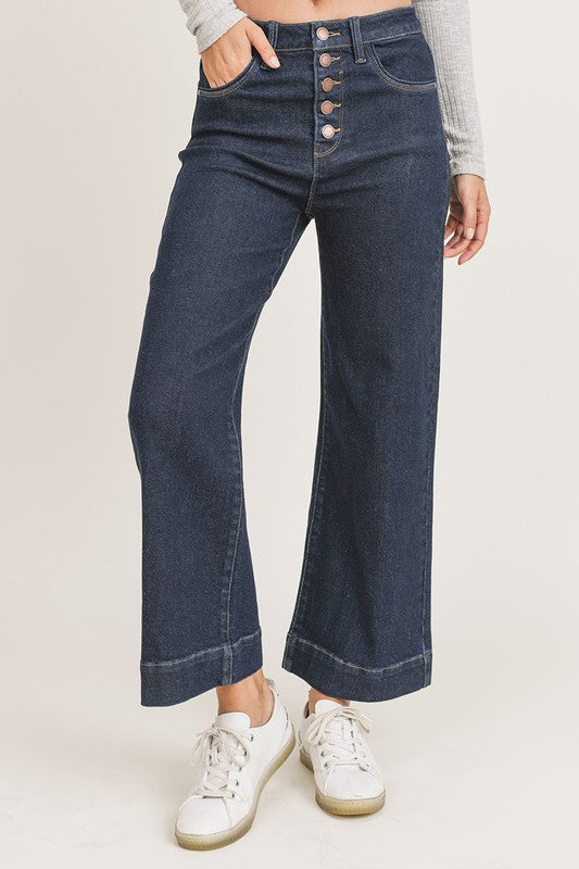 Button Fly Ankle Jeans